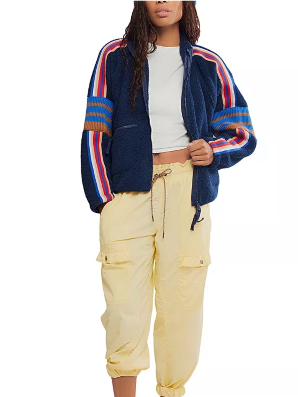 Free People FP Movement Large L Sporty Mountain High logo fleece navy - Picture 2 of 9
